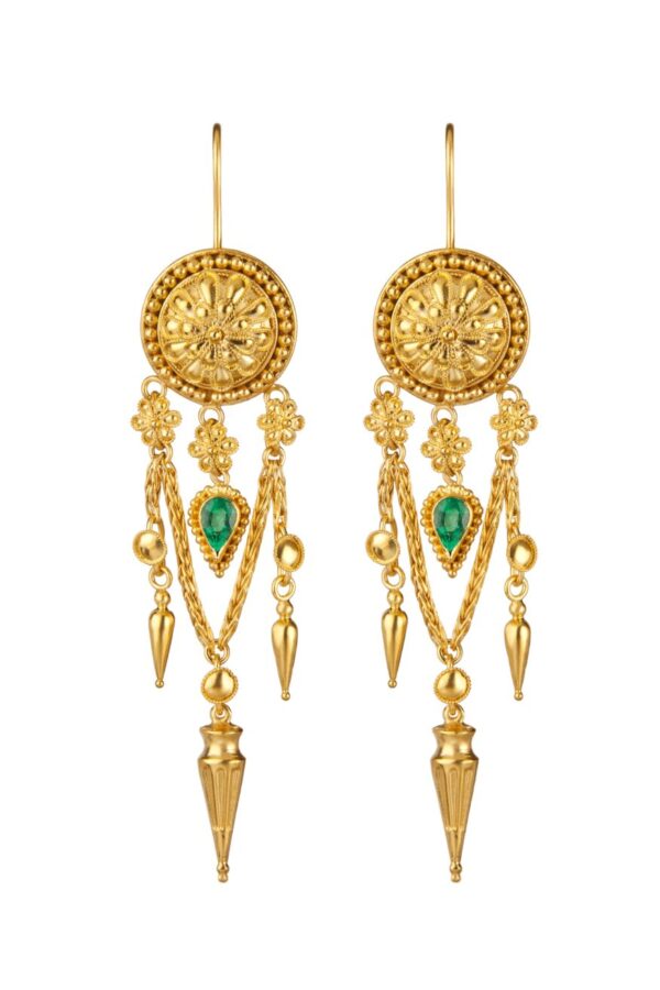 Pair of Emerald Pear Cut Earrings