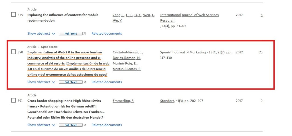 Επιλογή άρθρου από Spanish Journal of Marketing - ESIC